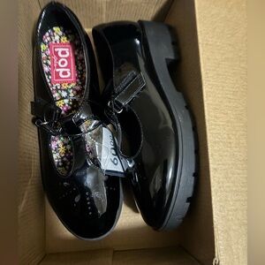 POP Dakota Kids Shiny Black Dress Shoes